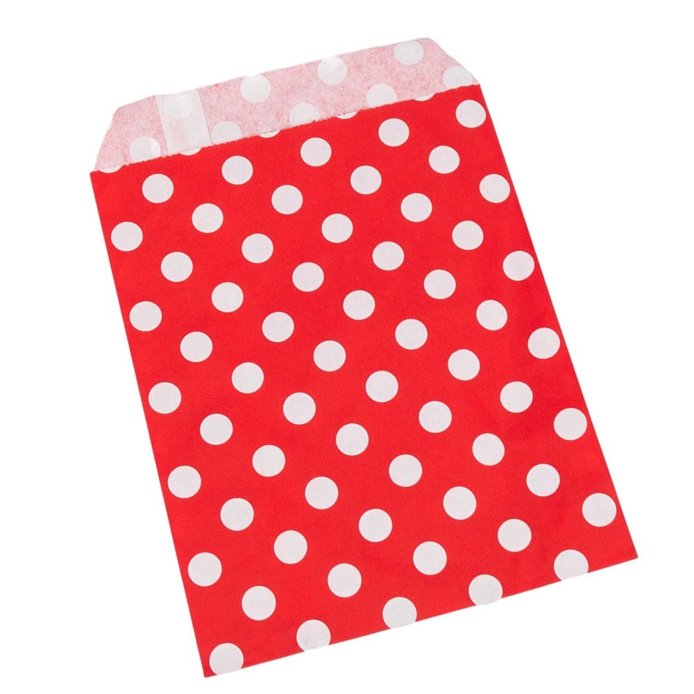 Set 24 pungi de Crăciun 4 modele cu buline sau dungi și stickere