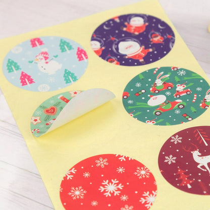 Set 24 pungi de Crăciun 4 modele cu buline sau dungi și stickere