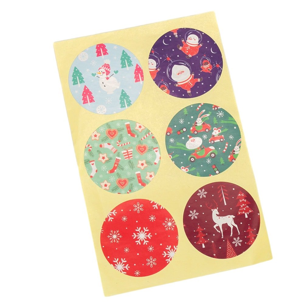 Set 24 pungi de Crăciun 4 modele cu buline sau dungi și stickere