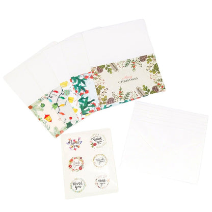 Set 6 felicitari de Crăciun cu plic și stickere aleatorii - model 4