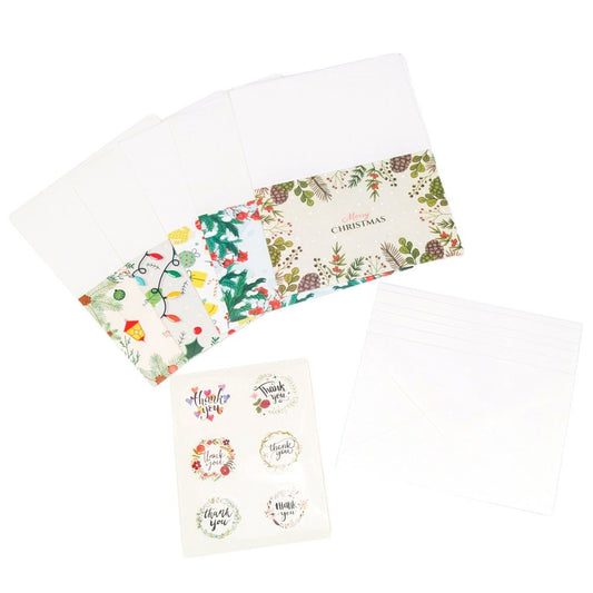Set 6 felicitari de Crăciun cu plic și stickere aleatorii - model 4