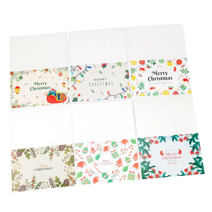 Set 6 felicitari de Crăciun cu plic și stickere aleatorii - model 4