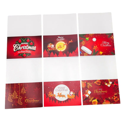 Set 6 felicitari de Crăciun cu plic și stickere aleatorii - model 5