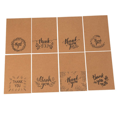 Set 8 felicitări cu plic și sticker cu mesaj Thank you - model 1