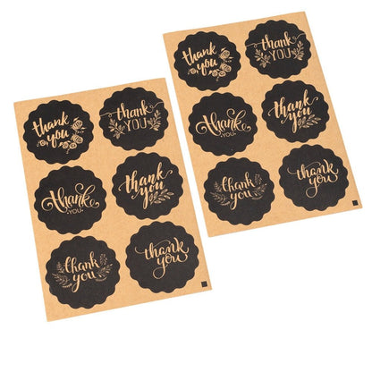 Set 8 felicitări cu plic și sticker cu mesaj Thank you - model 1