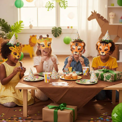Set de măști din hârtie cu animale (set 15 buc)