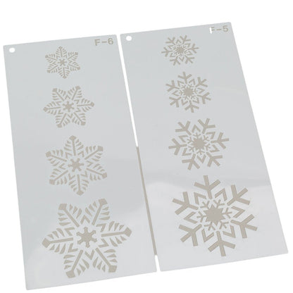 Set șabloane Crăciun din plastic pentru urme de pași - Alb (set 6 buc)