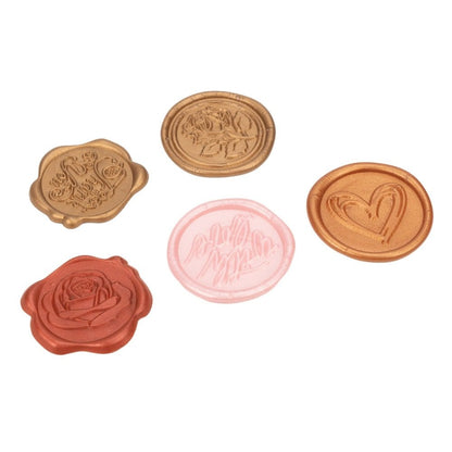 Sigiliu ceară 3cm cu adeziv - model trandafir roșu (set 50 buc)