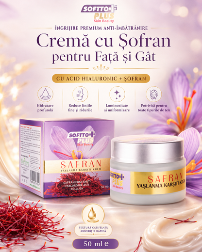 Crema Anti-îmbătrânire cu șofran pentru față și gât – 50 ml