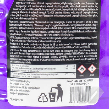 Solutie ecologica pentru parbriz Hexol, -40°C, 4L