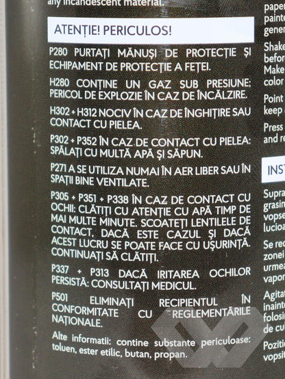 Spray vopsea auto alb lucios Noxaro, 450 ml