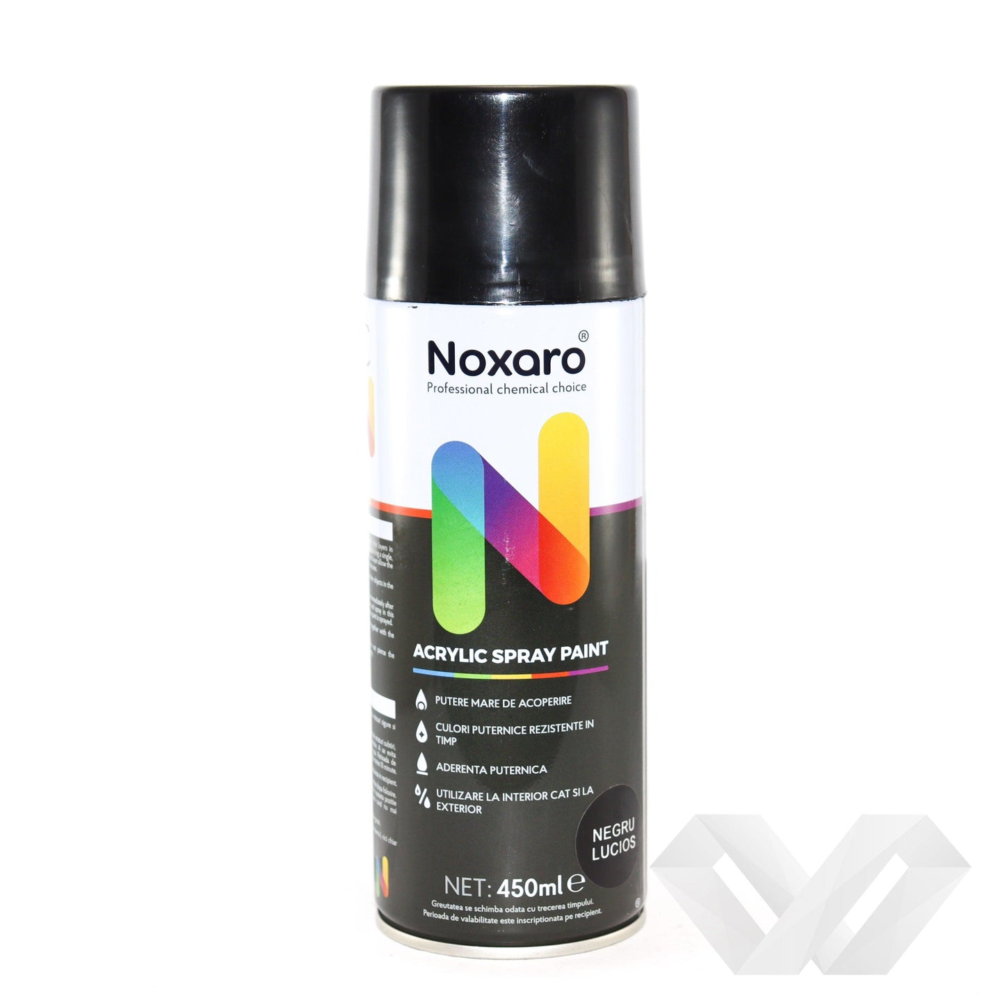 Spray vopsea auto negru lucios Noxaro, 450 ml