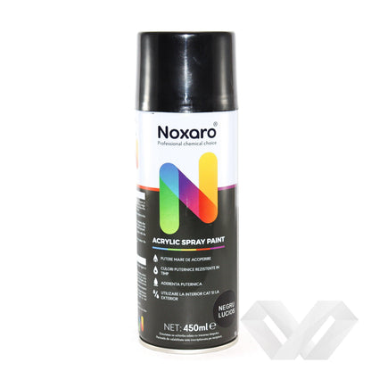 Spray vopsea auto negru lucios Noxaro, 450 ml