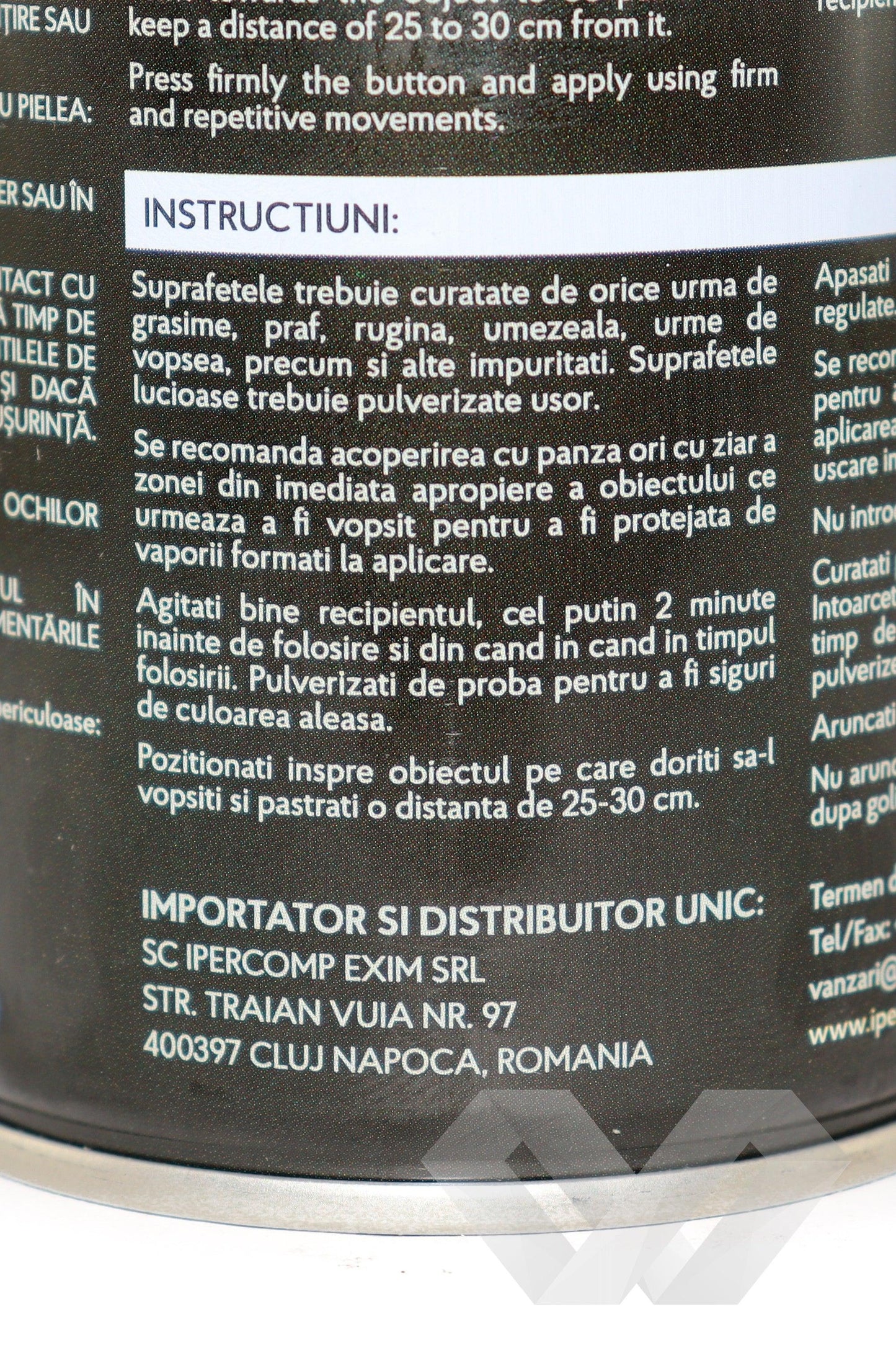 Spray vopsea auto negru lucios Noxaro, 450 ml
