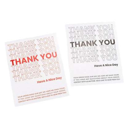 Stickere dreptunghiulare cu mesaj Thank you Have a nice day - roșu (set 50 buc)