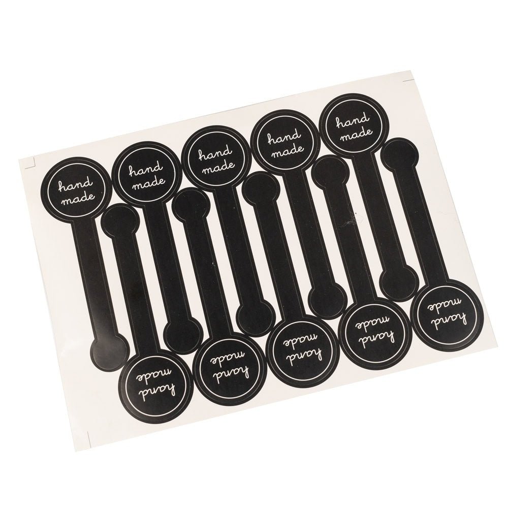 Stickere lungi cu bulină hand made - negru (set 100 buc)