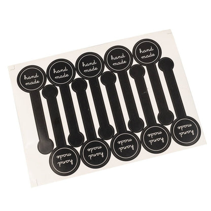 Stickere lungi cu bulină hand made - negru (set 100 buc)
