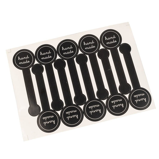 Stickere lungi cu bulină hand made - negru (set 100 buc)