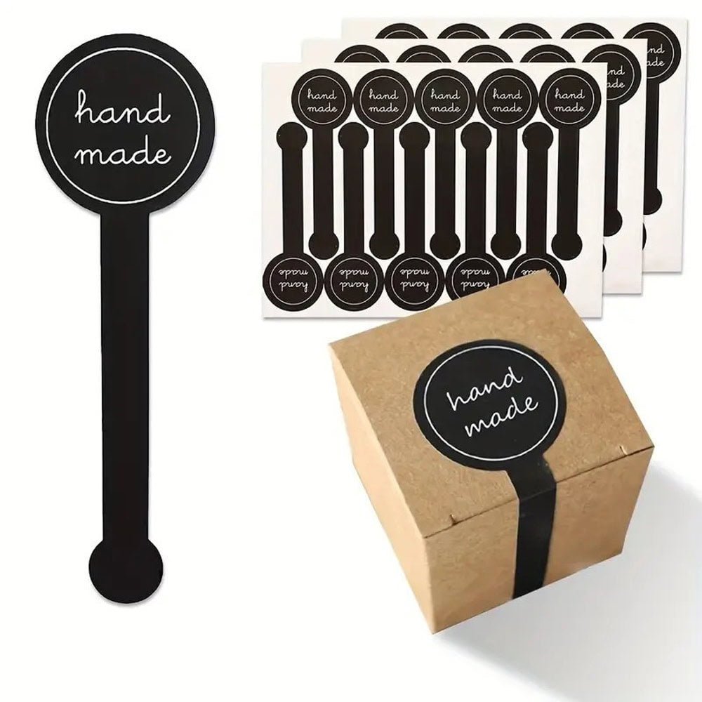 Stickere lungi cu bulină hand made - negru (set 100 buc)