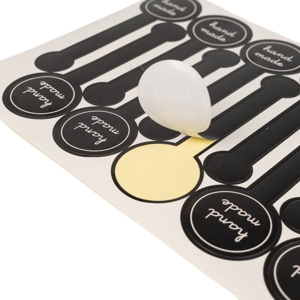 Stickere lungi cu bulină hand made - negru (set 100 buc)