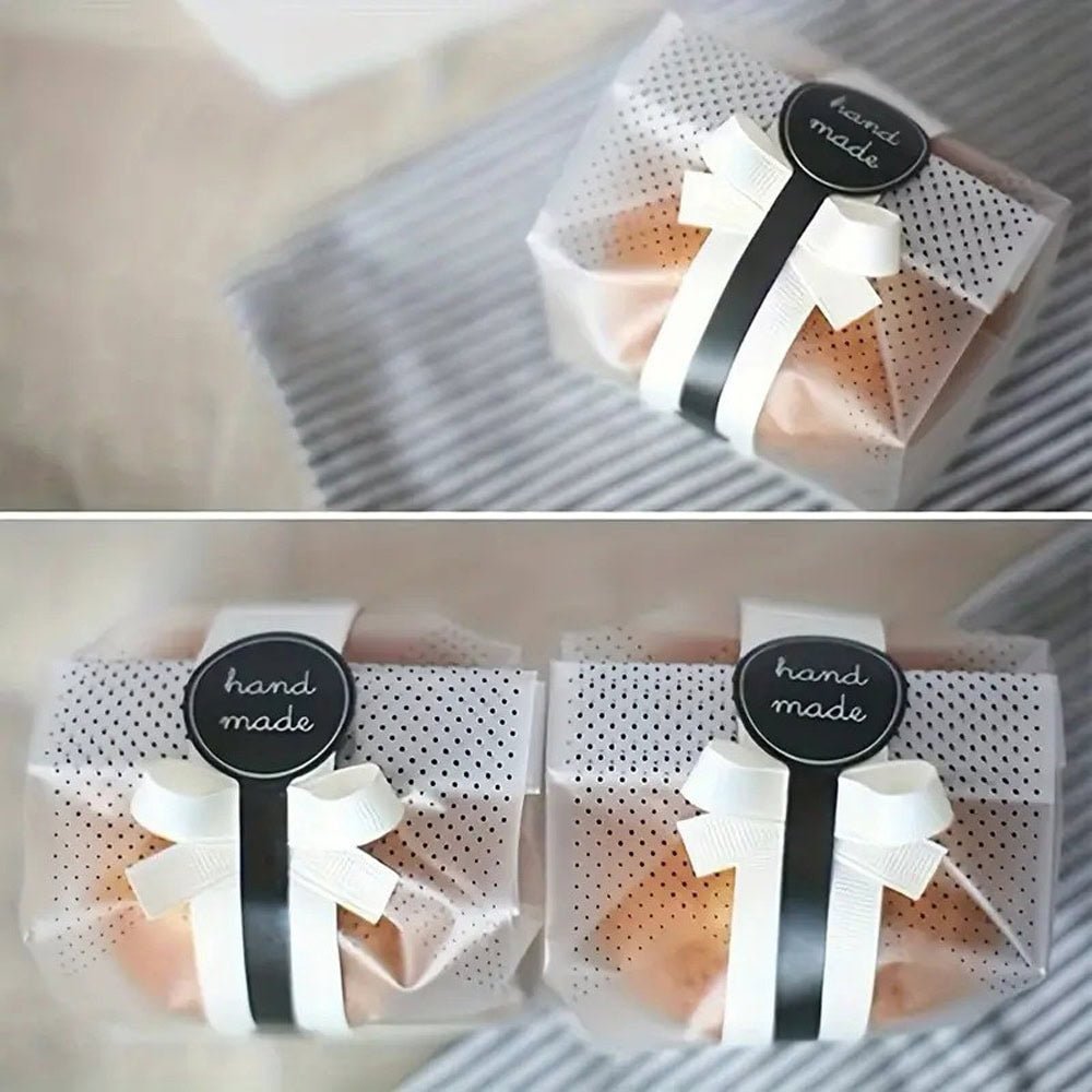 Stickere lungi cu bulină hand made - negru (set 100 buc)