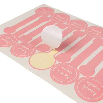 Stickere lungi cu bulină hand made - roz (set 100 buc)