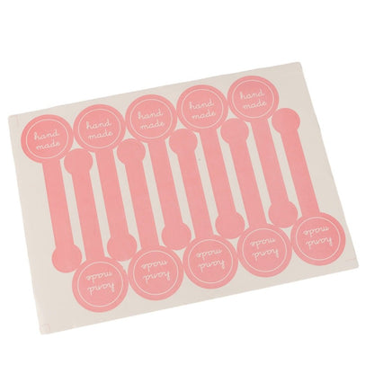 Stickere lungi cu bulină hand made - roz (set 100 buc)