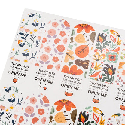 Stickere lungi ovale cu mesaj Thank you - model 1 (set 100 buc)