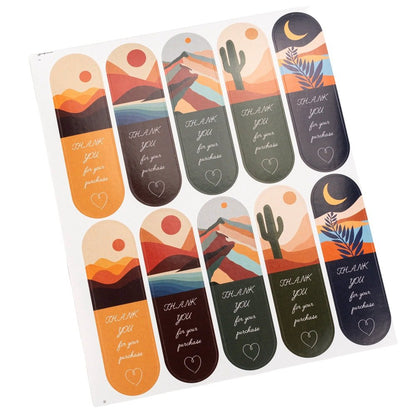Stickere lungi ovale cu mesaj Thank you - model 3 (set 100 buc)