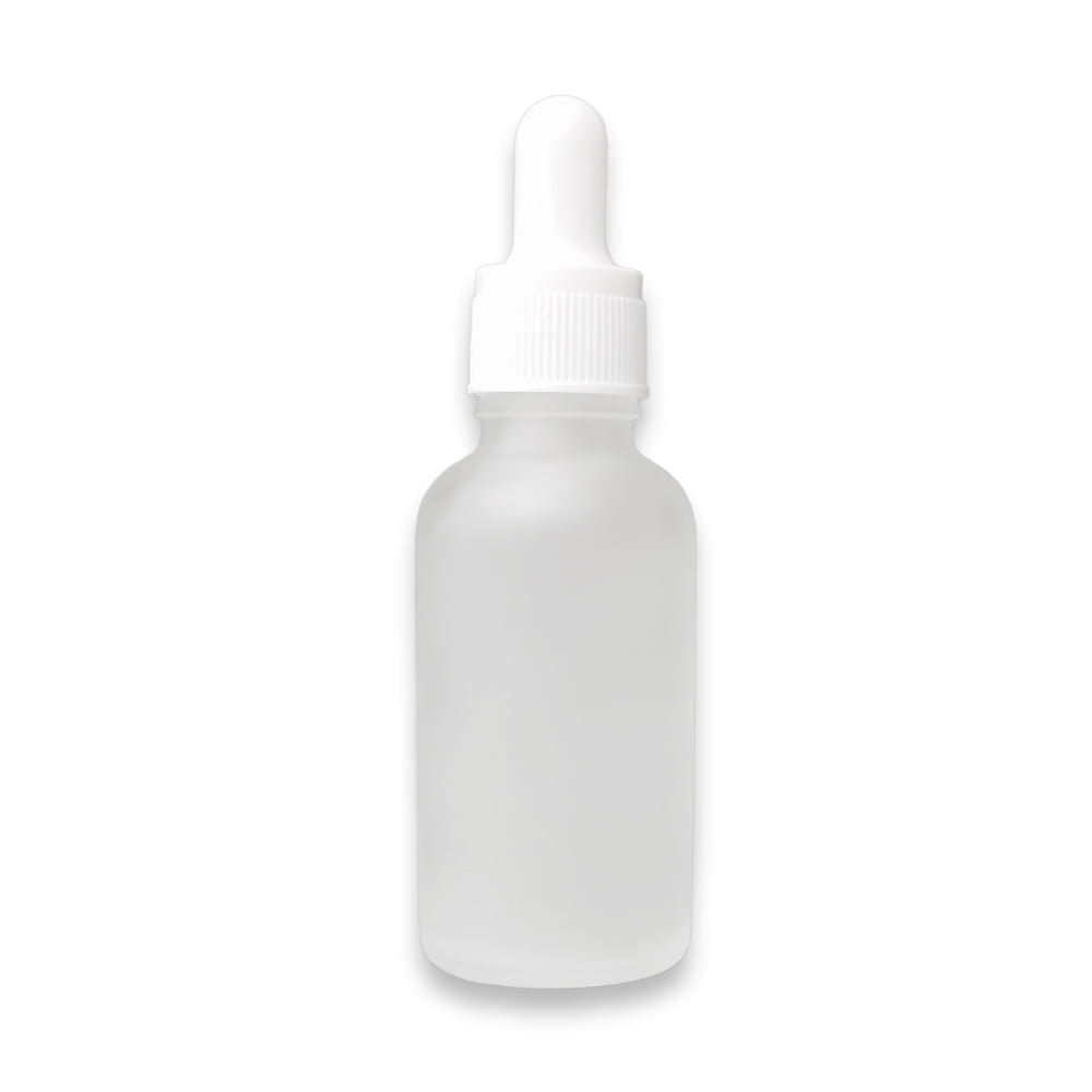 Sticluța mată reutilizabilă cu pipetă și capac alb