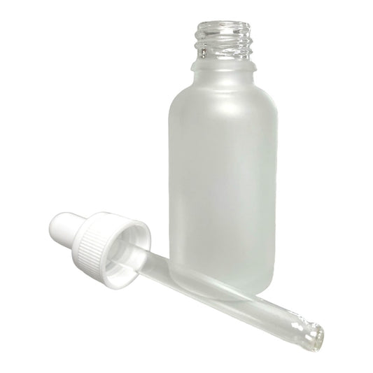 Sticluța mată reutilizabilă cu pipetă și capac alb