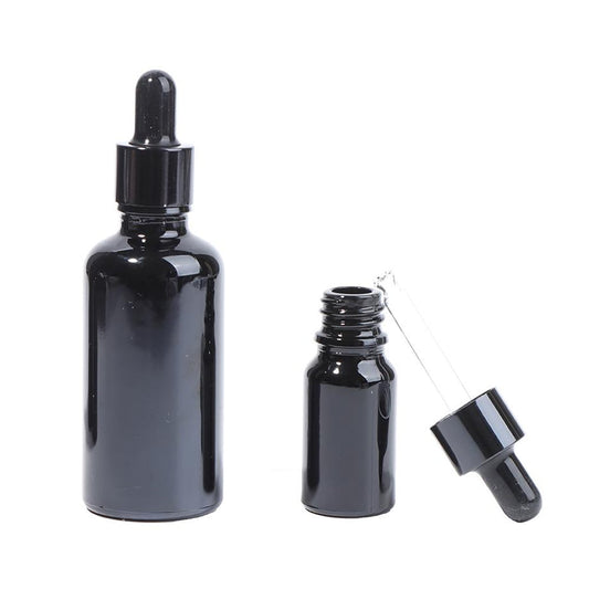 Sticluță neagră lucioasă reutilizabilă cu pipetă