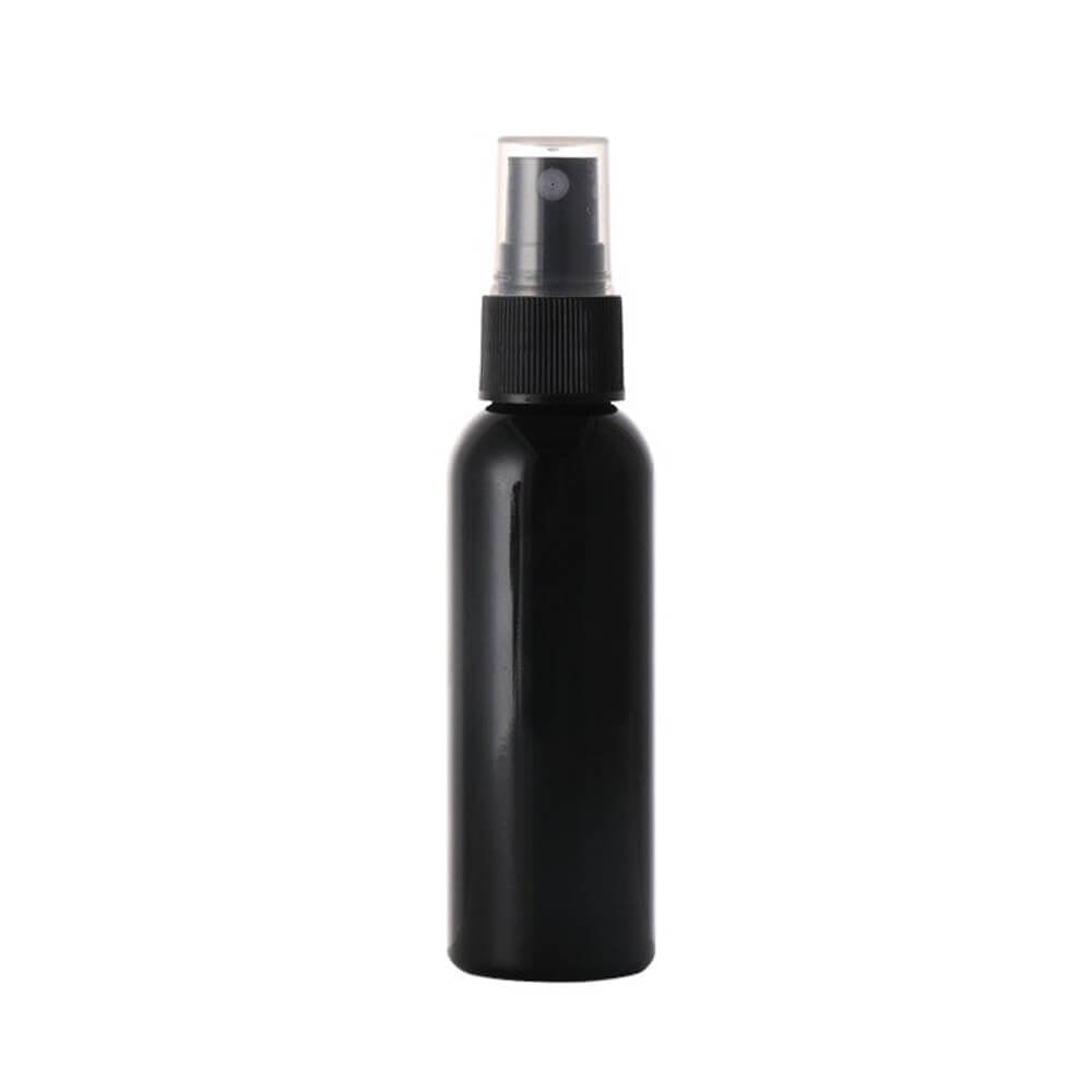 Sticluță neagră reutilizabilă lucioasă cu spray și capac
