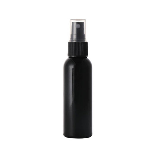Sticluță neagră reutilizabilă lucioasă cu spray și capac