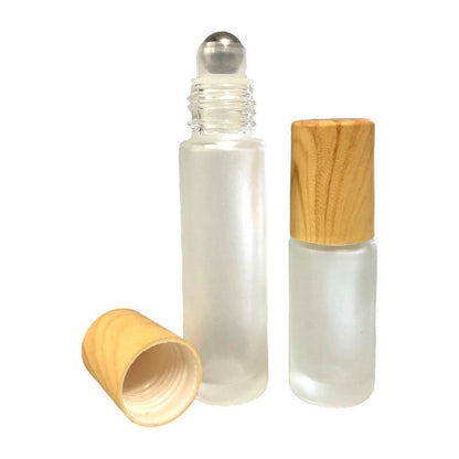 Sticluță rotundă mată reutilizabilă cu roll-on metalic și capac maro