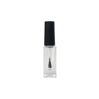 Sticluță transparentă înaltă cu pensulă ojă și capac negru 5ml