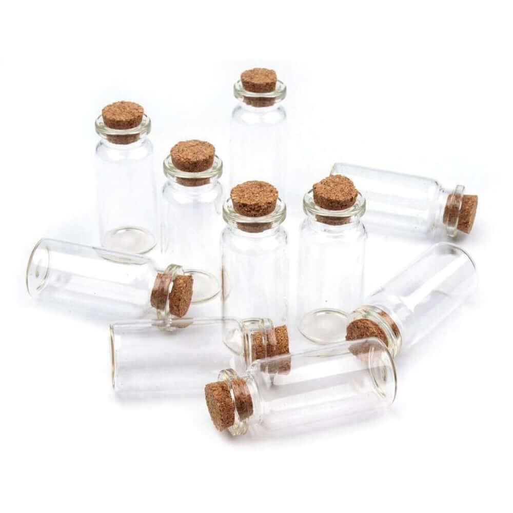 Sticluță transparentă reutilizabilă cu dop de plută