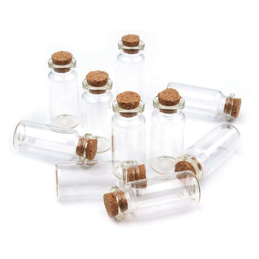 Sticluță transparentă reutilizabilă cu dop de plută