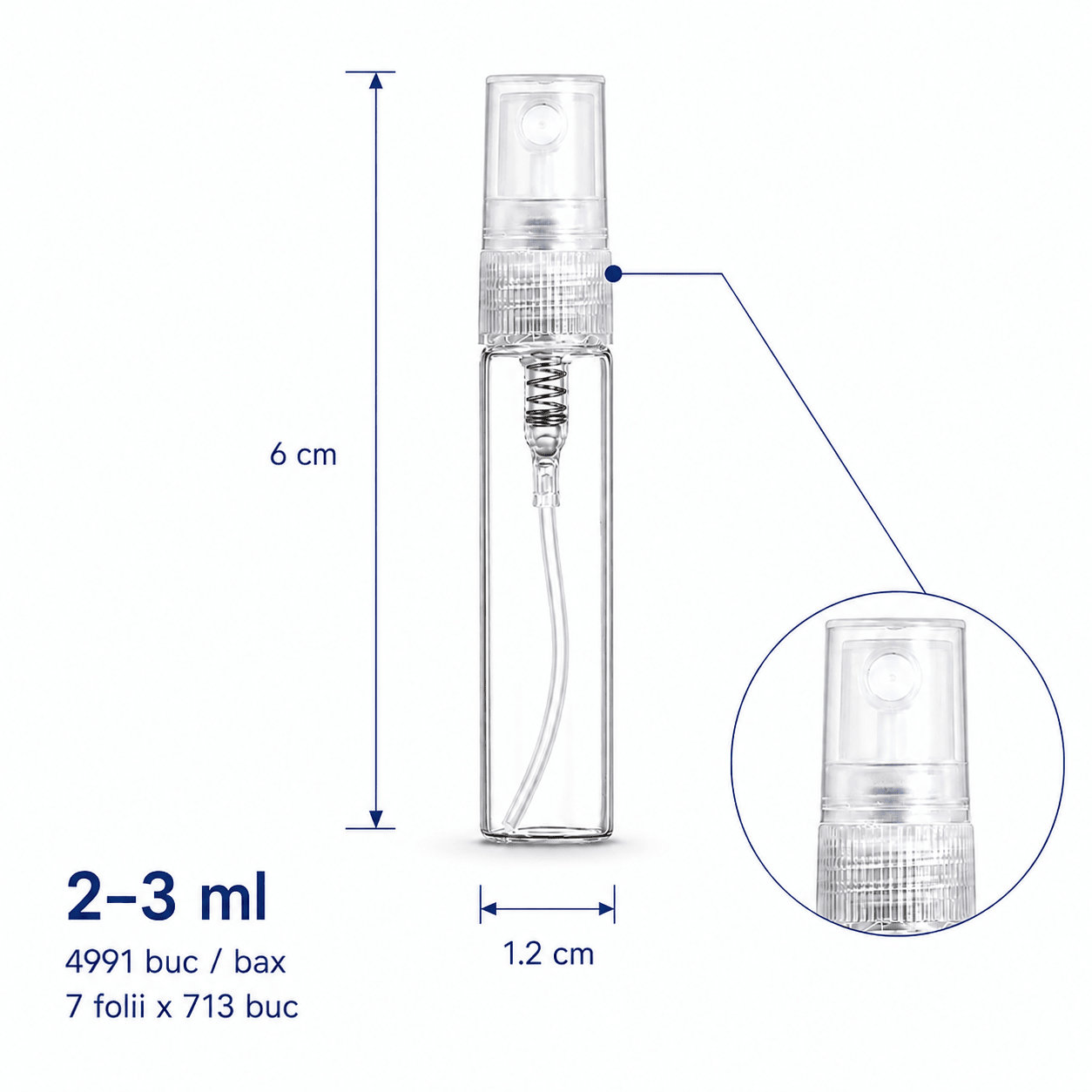 Sticluță transparentă reutilizabilă cu spray și capac
