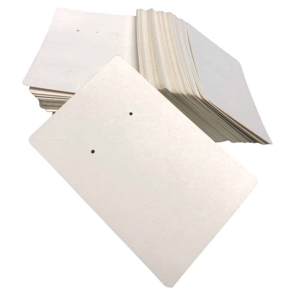 Suport cercei și colier din hârtie - alb (set 100 buc) 6x9cm