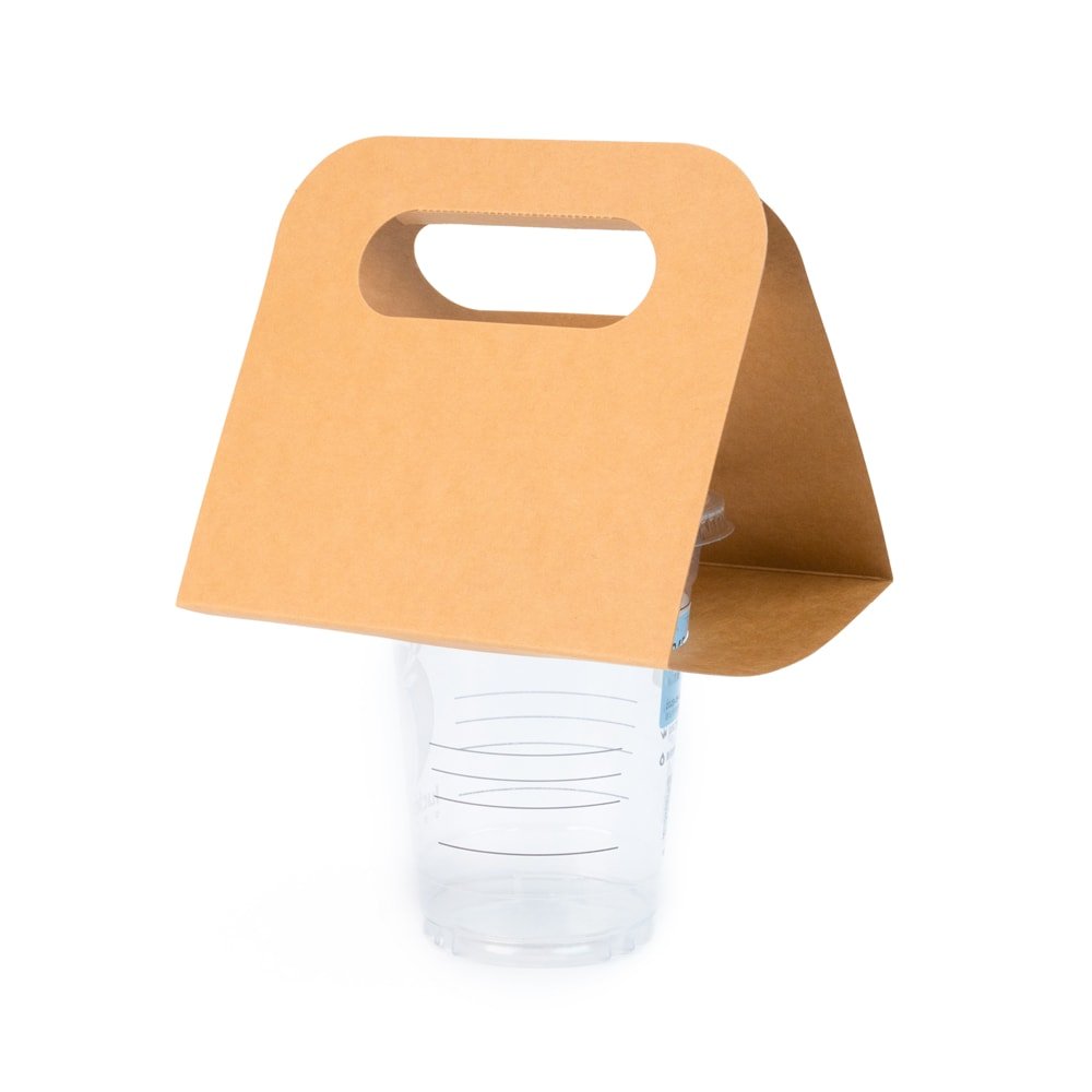 Suport kraft cu mâner pentru un pahar 15x39.5cm (set 50 buc)