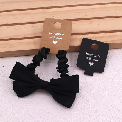 Suport pătrat cu adeziv și mesaj Handmade with love - negru (set 100 buc)