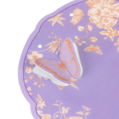 Suport vintage rotund pentru flori - mov (set 10 buc) - 21x28cm