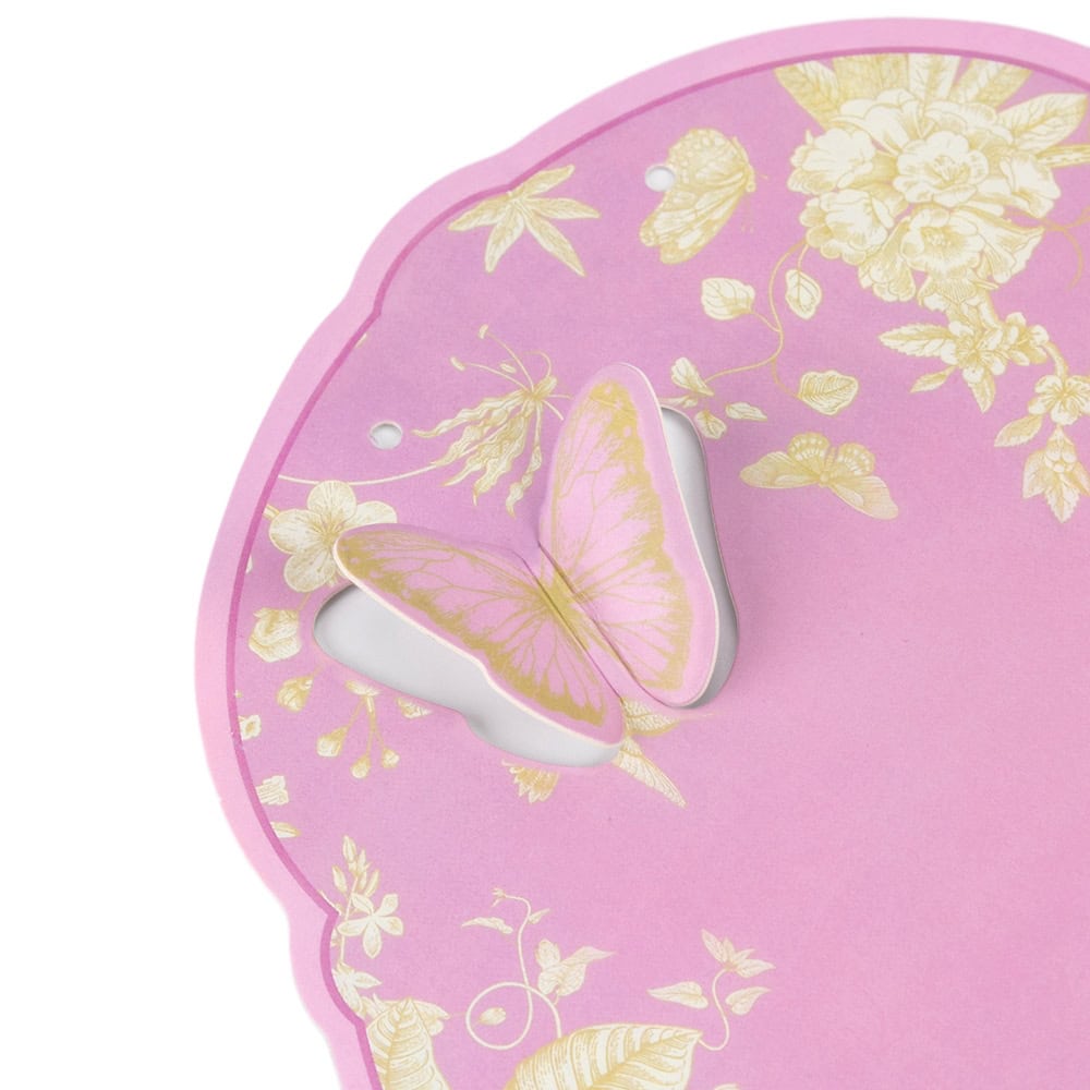Suport vintage rotund pentru flori - roz (set 10 buc) - 21x28cm