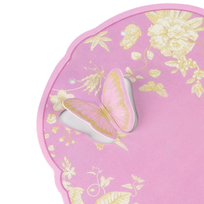 Suport vintage rotund pentru flori - roz (set 10 buc) - 21x28cm