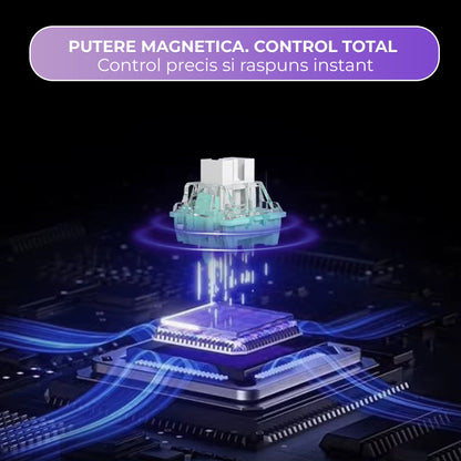 Tastatura gaming Timebox, 68 taste, Switch-uri magnetice Hall-Effect, Negru