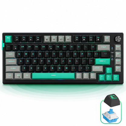 Tastatura Mecanica Gaming Timebox, Blue Switch, 75%, Hot-Swap, TKL, Negru