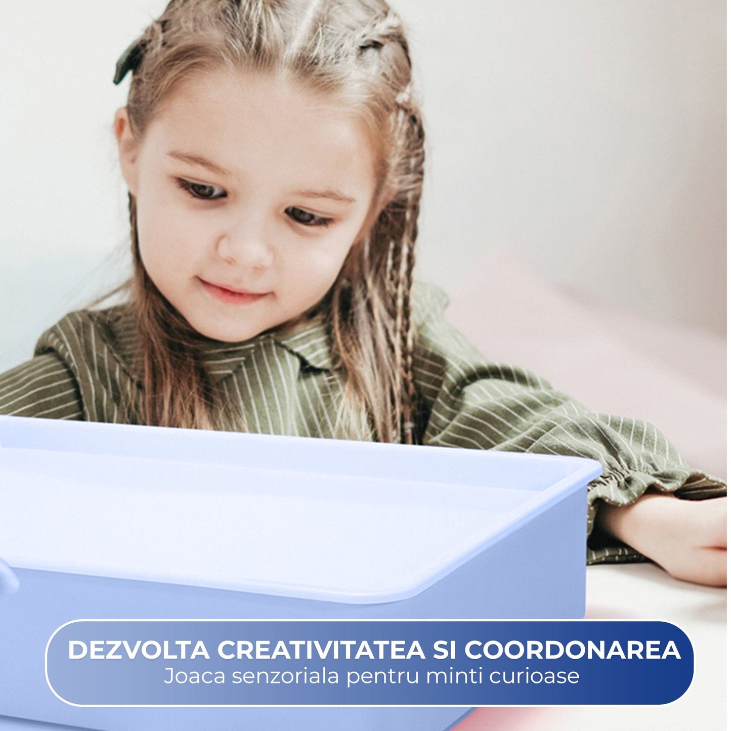 Tavita cu Nisip Iluminata Timebox, Joc Interactiv pentru Copii, Albastru