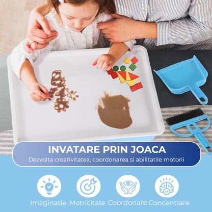 Tavita cu Nisip Iluminata Timebox, Joc Interactiv pentru Copii, Albastru