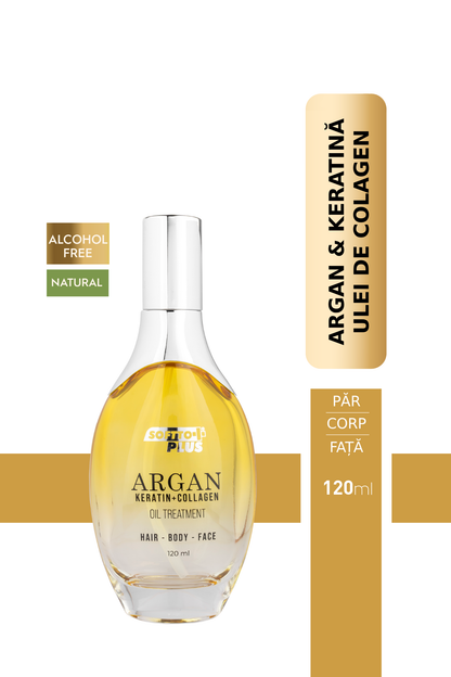 Ulei cu Argan și Keratină pentru Păr, Față și Corp – 120 ml